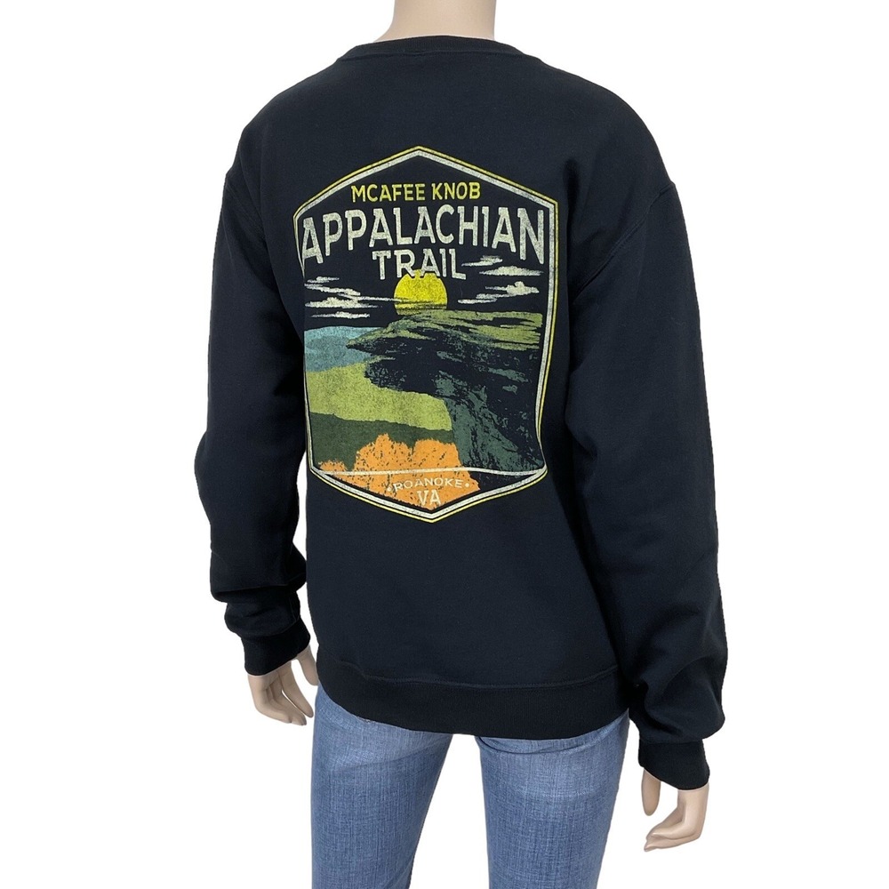 American Outdoors Sweatshirt Men Small Black Appalachian Trail Graphic